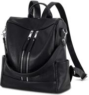 🎒 stylish and secure: women's leather backpack with anti-theft features logo