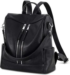 img 4 attached to 🎒 Stylish and Secure: Women's Leather Backpack with Anti-Theft Features