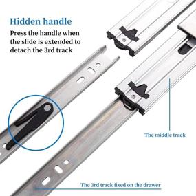 img 2 attached to 🗄️ 20 Inch Full Extension Drawer Slides - SHUHANG Ball Bearing Runners Rails, Side Mounted, 100 LB Load Capacity, 1 Pair