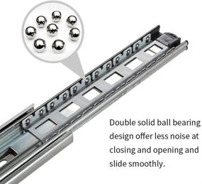 img 3 attached to 🗄️ 20 Inch Full Extension Drawer Slides - SHUHANG Ball Bearing Runners Rails, Side Mounted, 100 LB Load Capacity, 1 Pair