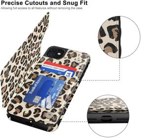 img 2 attached to 👜 Stylish Floral Leather Wallet Case with Kickstand for iPhone 12/12 Pro 6.1" - Brown Leopard Design for Fashionable Girls and Women