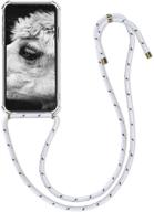 kwmobile clear white crossbody case for apple iphone xs - tpu phone cover with lanyard cord strap logo