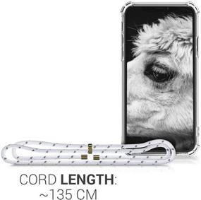 img 2 attached to kwmobile Clear White Crossbody Case for Apple iPhone Xs - TPU Phone Cover with Lanyard Cord Strap