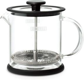 img 4 attached to ForLife Cafe Style Glass Coffee/Tea Press, 16-Ounce, Black - A Stylish and Efficient Way to Brew Your Favorite Beverages