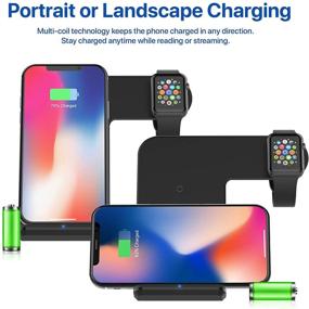 img 2 attached to OCOMMO Upgraded 2 in 1 Wireless Charger for Apple Watch 5, 4, 3, 2, 1, iPhone 11, 11 PRO, 11 MAX PRO, XS MAX, XR, XS, 8 Plus, iPhone and Watch Charging Station with QC 3.0 Adapter - Black