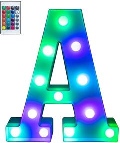 img 4 attached to Enhance your Celebration with Foaky Colorful LED Letter Lights: Ideal Night Light Sign for Weddings, Parties, and Home Decor (A)