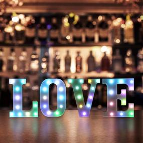 img 3 attached to Enhance your Celebration with Foaky Colorful LED Letter Lights: Ideal Night Light Sign for Weddings, Parties, and Home Decor (A)