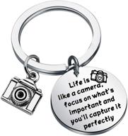 📷 wedding photographer gift: fustmw camera charm keychain, perfect camera gifts for photographers logo