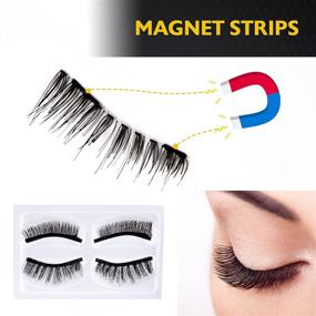 img 3 attached to 👀 Upgrade Your Look with Dual Magnetic Eyelashes - No Eyeliner or Glue Required! Reusable and Natural-Looking False Eyelashes (4 Pairs/ 8 Pieces) in Black