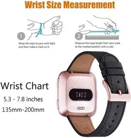 img 1 attached to 👍 OMIU Квадратные ремешки для Fitbit Versa/Versa 2/Versa Lite - Классический мягкий кожаный запасной браслет для женщин и мужчин, подходит для Versa умного фитнес-часов.