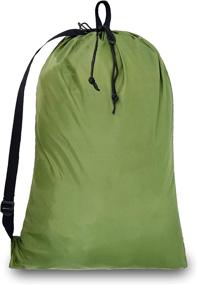 img 4 attached to BeeGreen Large Green Laundry Bag - Heavy Duty with Straps, Machine Washable, for Traveling, Student Dormitory, Camp, Christmas Sack for Gifts, Backpack Laundry Hamper, String Dirty Cloth