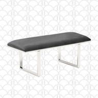 🛋️ elle decor remi velvet bedside bench: stylish ottoman for entryway accent furniture - easy assembly, 42", dark gray logo