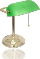 💼 vintage bankers desk lamp with classic green glass shade by light accents логотип