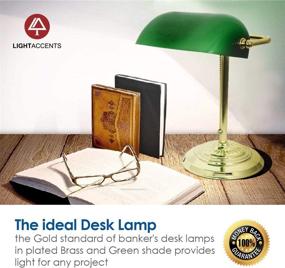 img 3 attached to 💼 Vintage Bankers Desk Lamp with Classic Green Glass Shade by Light Accents