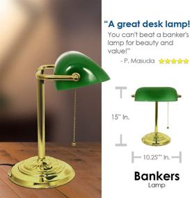 img 1 attached to 💼 Vintage Bankers Desk Lamp with Classic Green Glass Shade by Light Accents