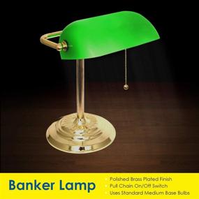 img 2 attached to 💼 Vintage Bankers Desk Lamp with Classic Green Glass Shade by Light Accents