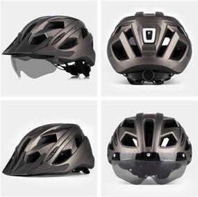 img 3 attached to 🚴 Bike Helmet for Men Women with Rechargeable USB Light - Adjustable Size, Detachable Visor, Magnetic Goggles - Mountain & Road Bicycle Helmets (22.44-24.40 Inches)