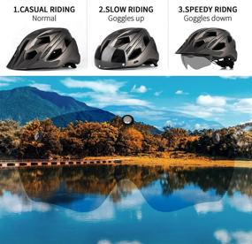 img 1 attached to 🚴 Bike Helmet for Men Women with Rechargeable USB Light - Adjustable Size, Detachable Visor, Magnetic Goggles - Mountain & Road Bicycle Helmets (22.44-24.40 Inches)