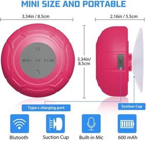 img 1 attached to 🚿 Annlend Portable Waterproof Bluetooth Shower Speaker - Mini Wireless Water Resistant Speaker with Suction Cup, Built-in Mic, Speakerphone, and 6hrs Playtime - Perfect for Bathroom or Outdoor Use (Rose Red)