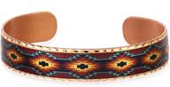 🌈 exquisite artisan handcrafted unisex native bracelets: open-ended copper cuff adorned with native motifs, art deco motifs, black star, sunburst, rainbow, and artwork jewelry logo