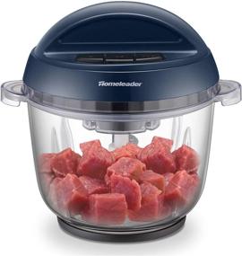 img 4 attached to 🥘 Homeleader 10 Cup Electric Food Chopper: Large Glass Bowl Blender Grinder for Meat, Veggies, Fruits, Nuts - 400W