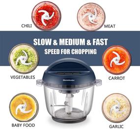 img 1 attached to 🥘 Homeleader 10 Cup Electric Food Chopper: Large Glass Bowl Blender Grinder for Meat, Veggies, Fruits, Nuts - 400W