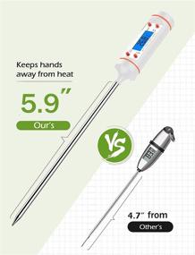 img 2 attached to Precision Digital Meat Thermometer: Long Probe, Instant Read Auto-Off, Ideal for Grilling, BBQ, Smoker, and Kitchen Cooking - White