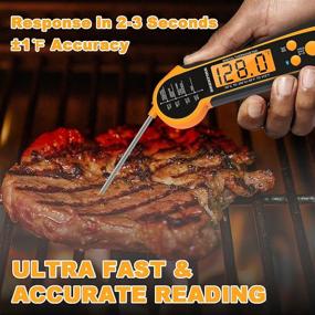 img 3 attached to 🔥 BREXFIRE Waterproof Digital Meat Thermometer for Cooking - Instant Read Food Thermometer with Backlight, Built-in Magnet, Calibration, Long Foldable Probe - Ideal for Kitchen, Deep Fry, Grill, BBQ, Candy