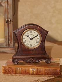 img 1 attached to ⏰ The Country House Collection Baroque Wooden Table Top Clock with Pedestal Feet - 6 x 6 Inch, Analogue Timekeeping