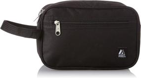 img 4 attached to Durable and Stylish Everest Dual Compartment Toiletry Bag in Black