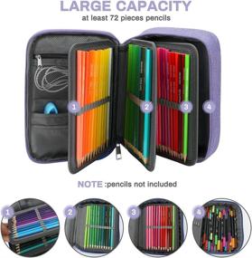 img 2 attached to 🖍️ Top-rated Purple Pencil Case: Large Capacity 72 Slot Colored Pencil Pouch for Boys, Girls, Office – Portable Organizer with Compartments