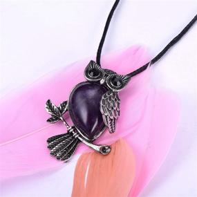 img 1 attached to 🦉 Starain Healing Crystal Stone Owl Necklace for Women and Girls - Owl Pendant Jewelry Gift