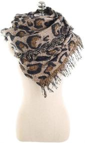 img 1 attached to 🐆 GERINLY Leopard Print Scarf - Luxurious Cashmere Feel for Cozy Winter Neck Wraps and Fashionable Pashmina Shawls