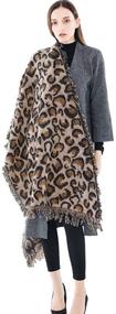 img 4 attached to 🐆 GERINLY Leopard Print Scarf - Luxurious Cashmere Feel for Cozy Winter Neck Wraps and Fashionable Pashmina Shawls