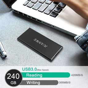 img 1 attached to 💾 JUANWE 240GB USB 3.0 External Portable SSD - Black | High Speed Read/Write, Ultra Slim Solid State Drive
