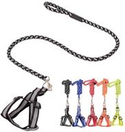 🐶 reflective dog leash harness set for small medium dogs - adjustable training leash & night safety harness - woven polyester - chborless (black, xs) logo