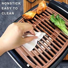 img 1 attached to 🔥 Upgrade Electric Indoor Smokeless BBQ Grill - Nonstick Tabletop Griddle with Recipes and Clip, Adjustable Thermostat, Removable Washable Plates, Easy to Clean, Portable Flat Square Grill Plates, 16" x 11