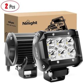 img 4 attached to 🚗 Nilight 2PCS 18W 1260lm Spot Driving Fog Light Off Road LED Lights Bar for SUV Boat 4" Jeep Lamp with Mounting Bracket, 2-Year Warranty