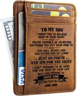 engraved leather front pocket wallet logo