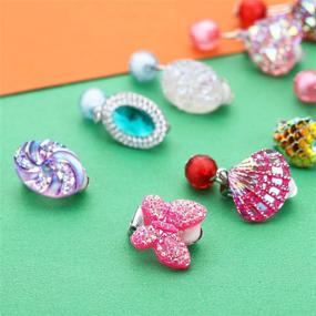img 2 attached to 21 Pairs Clip-on Earrings Set: Perfect Party Favor for Girls, Packed in Portable Box
