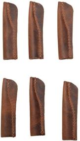 img 3 attached to Hide &amp; Drink Leather Pencil Cap (6 Pack) - School &amp; Office Essentials, Protector, Case &amp; Accessories | Handmade with 101 Year Warranty - Bourbon Brown