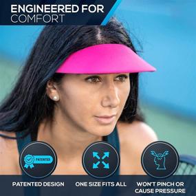 img 1 attached to 🧢 No Headache Round Brim Sun Visor – Perfect for Golf, Tennis, Running, All Sports