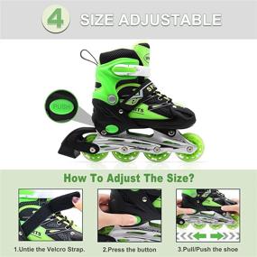 img 3 attached to 🌟 Premium PETUOL Kids Adjustable Inline Skates | Safe & Durable with 8 Full Light Up Illuminating Wheels | Beginner Roller Skates for Boys and Girls | Fun Outdoor Skates