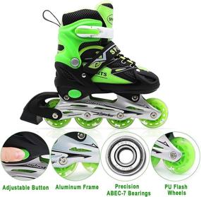 img 1 attached to 🌟 Premium PETUOL Kids Adjustable Inline Skates | Safe & Durable with 8 Full Light Up Illuminating Wheels | Beginner Roller Skates for Boys and Girls | Fun Outdoor Skates