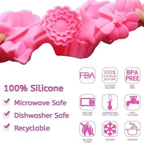 img 1 attached to 🧼 Bagvhandbagro 3Pcs Soap Molds: 6 Cavities Silicone Molds for Soap Making, Handmade Cake, Chocolate Biscuit, and Pudding – Rectangle & Flower Shapes