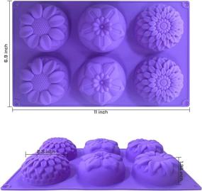 img 3 attached to 🧼 Bagvhandbagro 3Pcs Soap Molds: 6 Cavities Silicone Molds for Soap Making, Handmade Cake, Chocolate Biscuit, and Pudding – Rectangle & Flower Shapes
