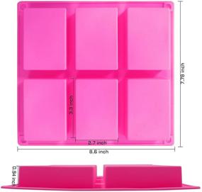 img 2 attached to 🧼 Bagvhandbagro 3Pcs Soap Molds: 6 Cavities Silicone Molds for Soap Making, Handmade Cake, Chocolate Biscuit, and Pudding – Rectangle & Flower Shapes