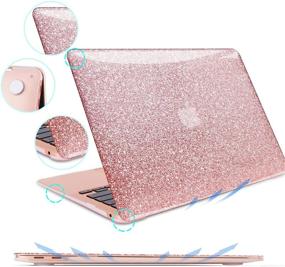 img 2 attached to 💫 Glittery Sparkle Hard Case for MacBook Air 13 Inch 2020 2019 2018 Release (A2337 M1 A2179 A1932) with Keyboard Cover and Touch ID & Retina Display, MacBook Air 2020 Case