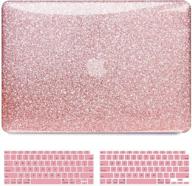 💫 glittery sparkle hard case for macbook air 13 inch 2020 2019 2018 release (a2337 m1 a2179 a1932) with keyboard cover and touch id & retina display, macbook air 2020 case logo