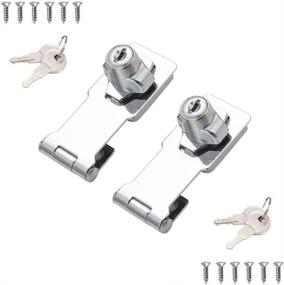 img 1 attached to 🔒 Keyed Hasp Locks for Small Doors, Cabinets and More - Stainless Steel, Chrome Plated Locking Hasp with Twist Knob